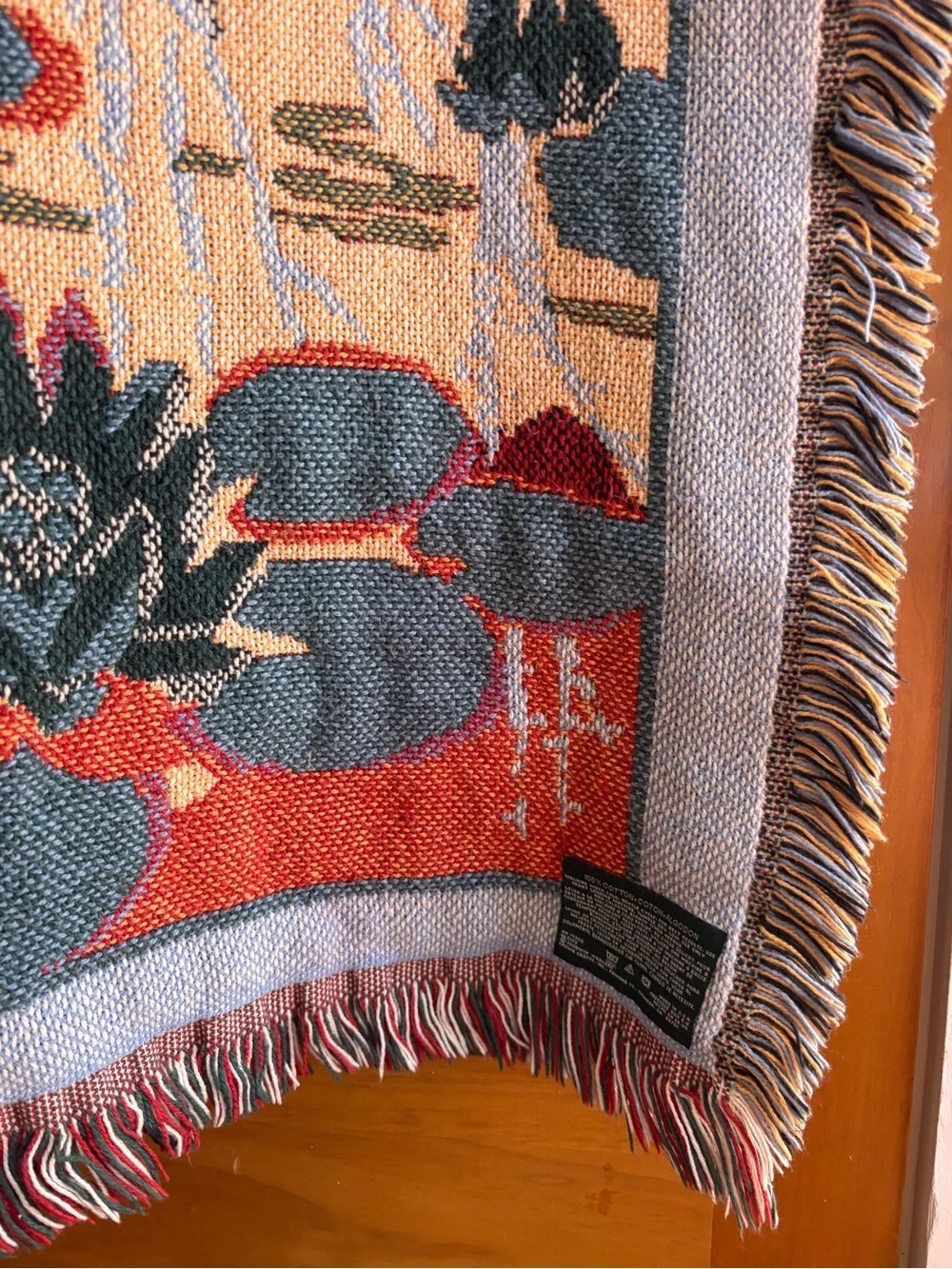 Vintage Goodwin Weavers Swan Lake Throw Blanket